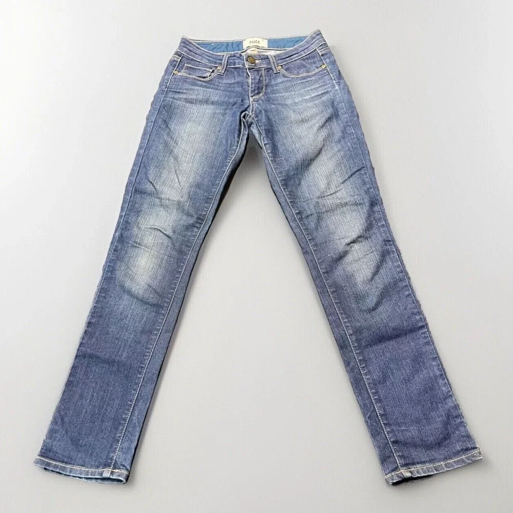 Paige Woman Blue Jeans Skyline Ankle Peg Blue Size 24 Made In USA‎